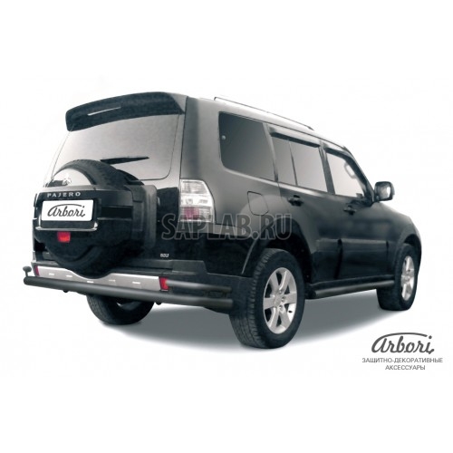 Купить ARBORI AFZDAMPJ15B Защита заднего бампера Arbori d76+d42 двойная черная MITSUBISHI PAJERO IV 2006-