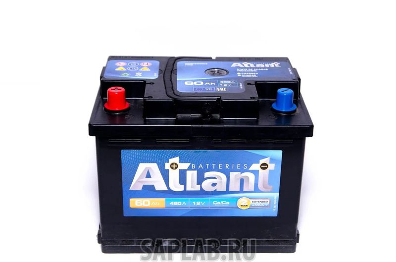 Купить ATLANT 4815156003470 Аккумулятор автомобильный Atlant 60ah R+ (-/+) 12v 500a En 242х175х190 4815156003470