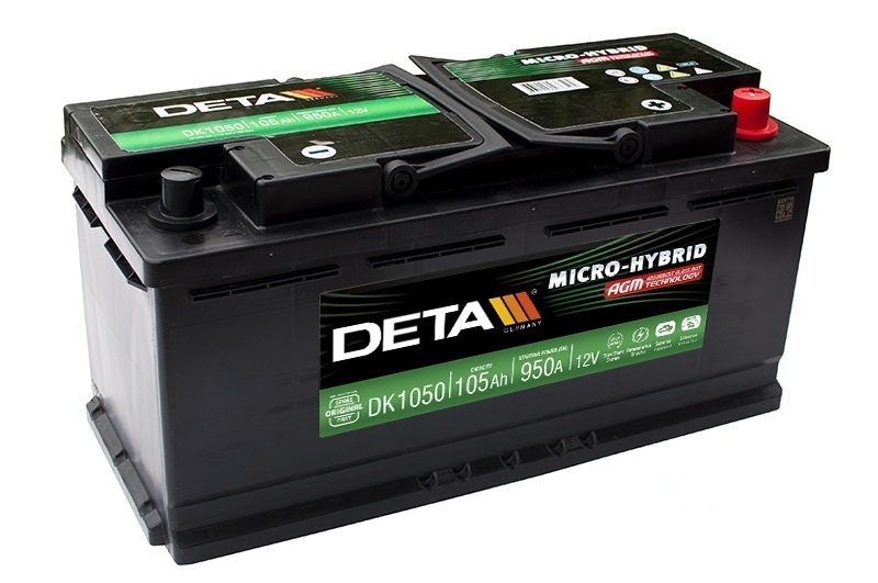 Купить DETA DK1050 АКБ 105ah Deta Start-Stop Agm 12v 105ah 950a Etn 0(R ) B13 392x175x190mm 27kg DETA DK1050