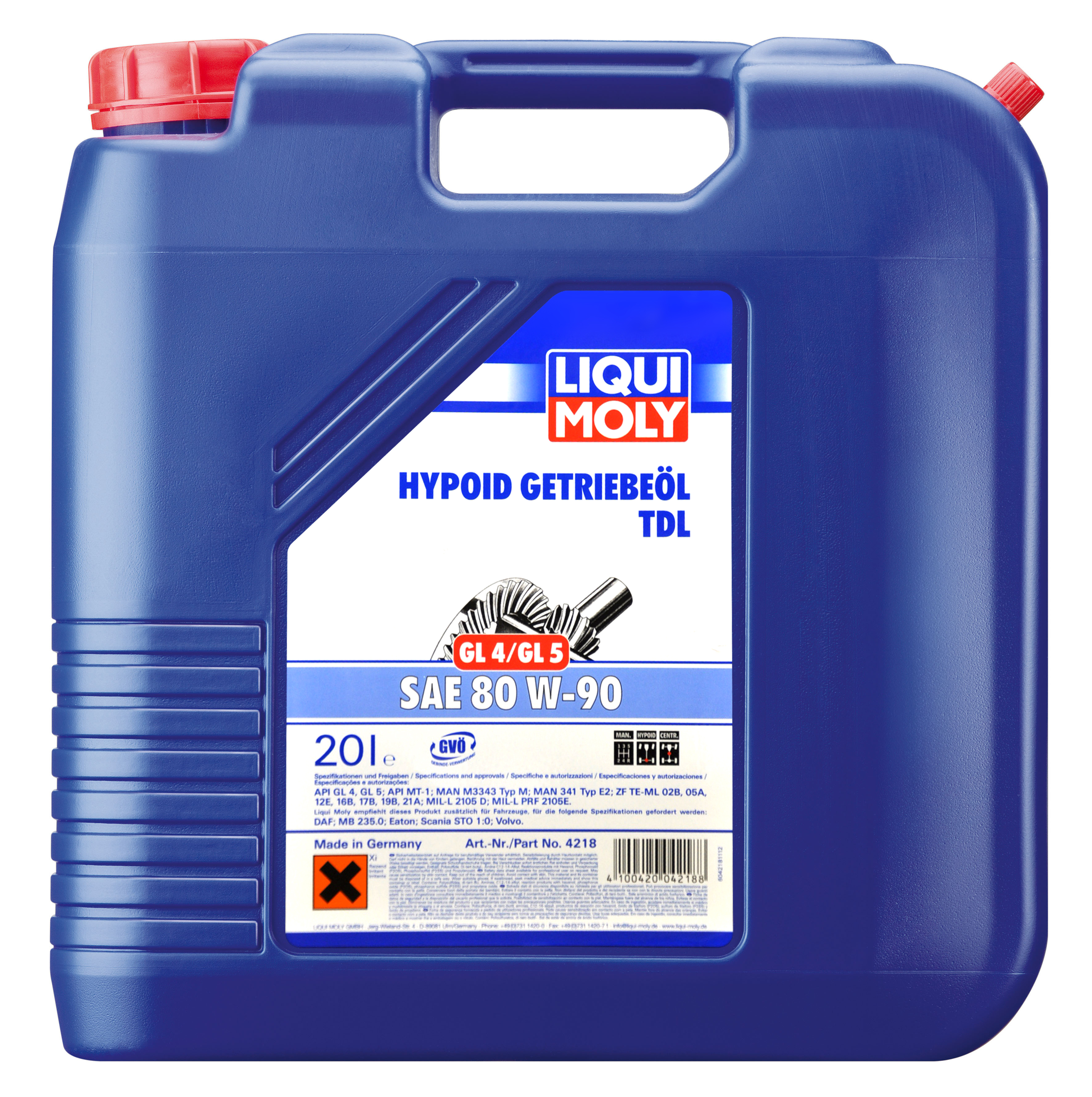 Купить запчасть LIQUI MOLY - 4218 Трансмиссионное масло Hypoid-Getriebeoil TDL SAE 80W-90