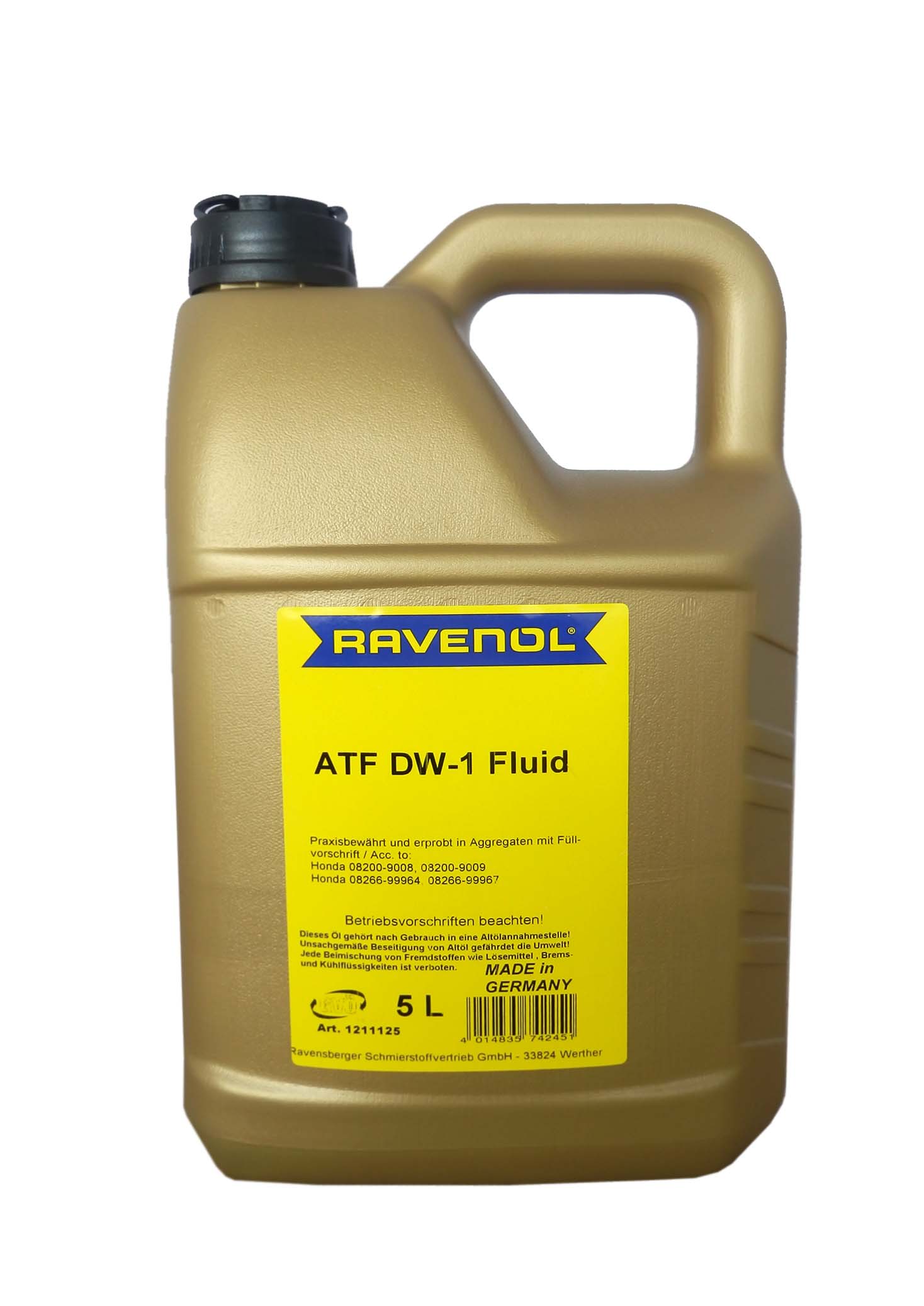 Купить запчасть RAVENOL - 4014835742451 Трансмиссионное масло  ATF DW-1 Fluid (5 л)